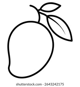 mango outline vector icon on  