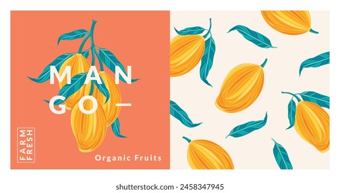 Plantillas de diseño de envases de mango. Ilustración vectorial de estilo moderno.