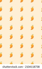 Mango pattern. Fresh fruit background. Seamless background. Vector illustration