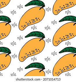 Mango Pattern, Mango seamless pattern, mango icon vector