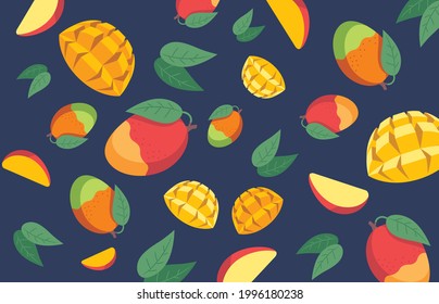 Mango pattern wallpaper illustration material