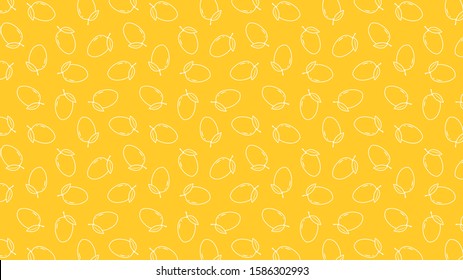 Mango Pattern Wallpaper. Mango Symbol Vector. Mango Doodle. Thailand Dessert.