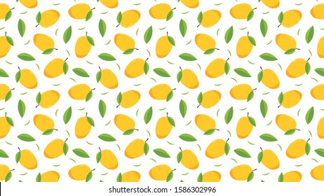 Mango pattern wallpaper. Mango symbol vector. Thailand dessert.