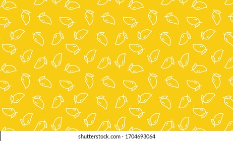 Mango Pattern Wallpaper. Mango Symbol Vector. Mango Doodle. Thailand Dessert.