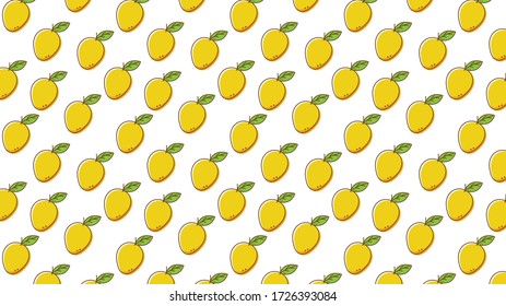 Mango pattern wallpaper. Mango symbol vector.