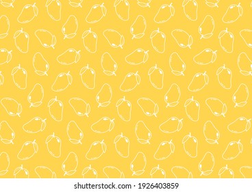 Mango Pattern Wallpaper. Mango Symbol Vector. Mango Doodle. Thailand Dessert.