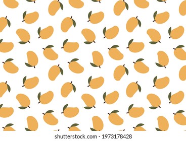 Mango pattern wallpaper. Mango symbol vector. 