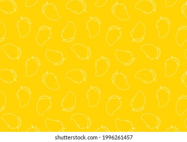 Mango Pattern Wallpaper. Mango Symbol Vector. Thailand Dessert.