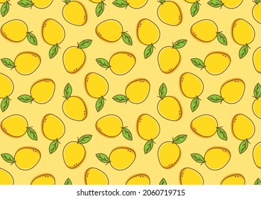 Mango Pattern Wallpaper. Mango Symbol Vector.