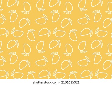 Mango Pattern Wallpaper. Mango Symbol Vector. Thailand Dessert.