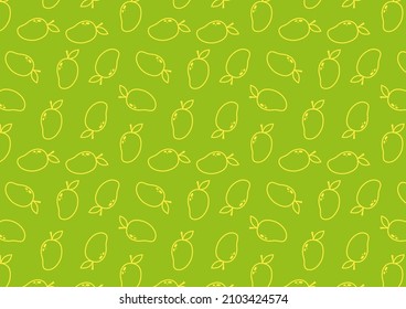 Mango Pattern Wallpaper. Mango Symbol Vector. Thailand Dessert.