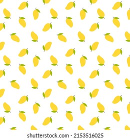 Mango Pattern Wallpaper. Mango Symbol Vector. Thailand Fruit.