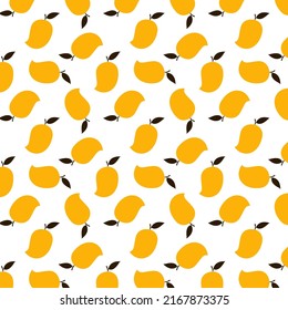 Mango Pattern Wallpaper. Mango Symbol Vector. Thailand Fruit.