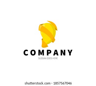 Mango Peel Logo Concept. Vector Design Illustration. Symbol and Icon Vector Template.