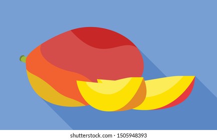 Mango pieces icon. Flat illustration of mango pieces vector icon for web design
