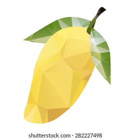 Mango polygonal isolated illustration on white background