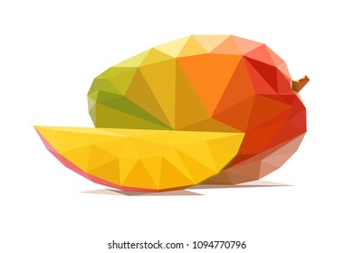 mango polygonal vector illustration isolated