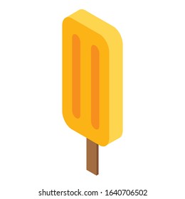 Mango popsicle icon. Isometric of mango popsicle vector icon for web design isolated on white background