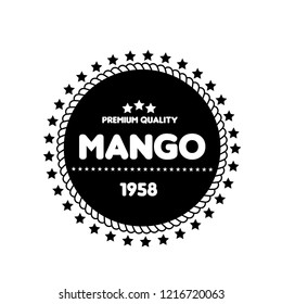 Mango premium quality emblem, label, badge. premium quality package label. vintage stamp. designed for mango product