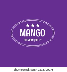 Mango premium quality emblem, label, badge. premium quality package label. vintage stamp. designed for mango product