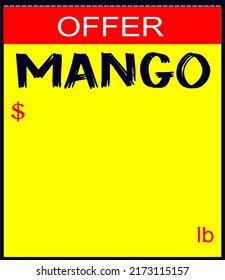 Mango-Preisplakat zur Verwendung auf dem Markt