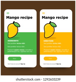 Mango Recipe App Interface Design