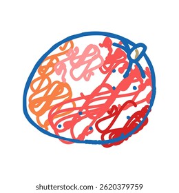 Vector de dibujo de icono de doodle de fruta roja de mango. signo de fruta roja de mango. ilustración de símbolo aislado