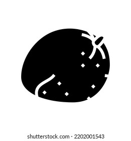 Mango roten Frucht Glyph Symbol Vektorgrafik. Mango rotes Fruchtzeichen. einzelne Symbolillustration
