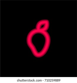 Mango red glowing neon ui ux icon. Glowing sign logo vector