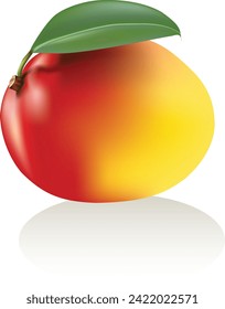 Mango-Illustrator für rote gelbe Blätter 