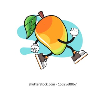 Mango run cartoon. Mascot Character vector.