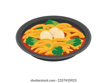 Mango salad. Simple flat illustration.