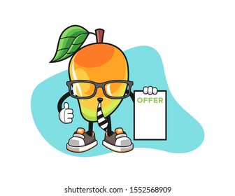 Mango salesman cartoon. Mascot Character vector.