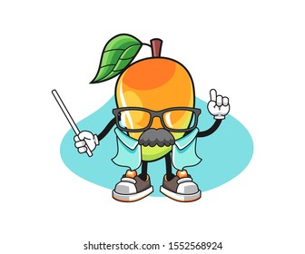 Mango scientist professor cartoon. Mascot Character vector.