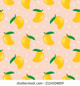 mango seamless pattern background. vector illustration