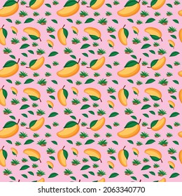mango Seamless pattern design . Vector Illustration.