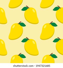 mango seamless pattern flat design vector illustration