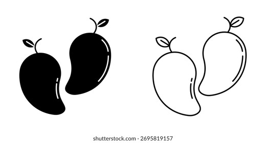 Mango set icon on white background