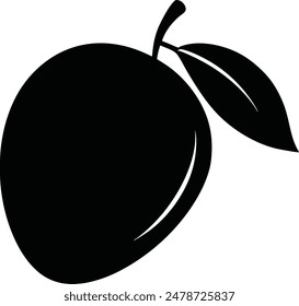 A mango silhouette illustration white background