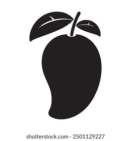 mango silhouette on white background