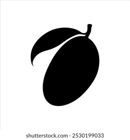 Ilustración vectorial de silueta de mango sobre fondo blanco
