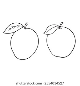 Mango silhouette vector line art image