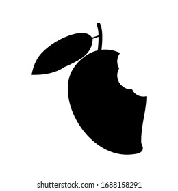 Mango silhouette with a white background for logo and web design, vector illustration.
