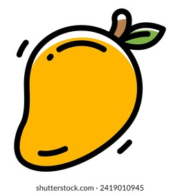 Símbolo del logotipo de la línea simple de mango