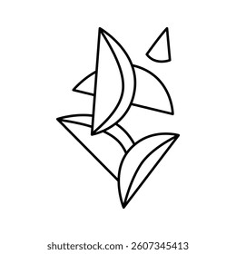 mango slice food cut line icon vector. mango slice food cut sign. isolated contour symbol black illustration