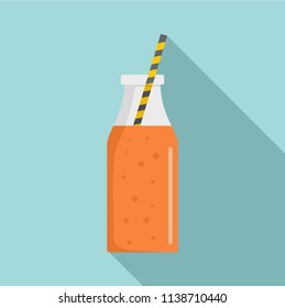 Mango smoothie icon. Flat illustration of mango smoothie vector icon for web design