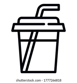 Mango Smoothie Ikone. Outline-Mango-Smoothie-Vektorsymbol für Webdesign einzeln auf weißem Hintergrund