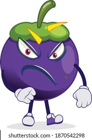 mango Steen character standing with angry face