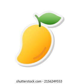 Mango-Aufkleber Symbol, Vektorgrafik, Illustration.