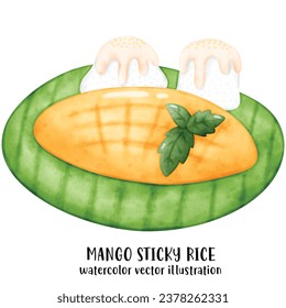 Arroz pegajoso de mango, postre, dulces